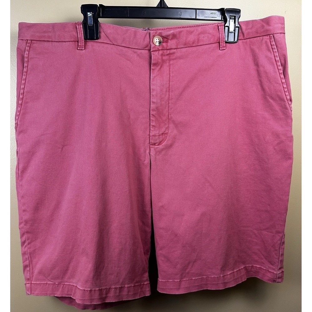 IZOD Saltwater Men's Size 42 Stretch Red-Washed Shorts Inseam 9.5in-READ